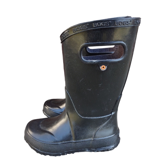 Bogs Youth Size 9 Black Waterproof Rainboots - Picture 3 of 16